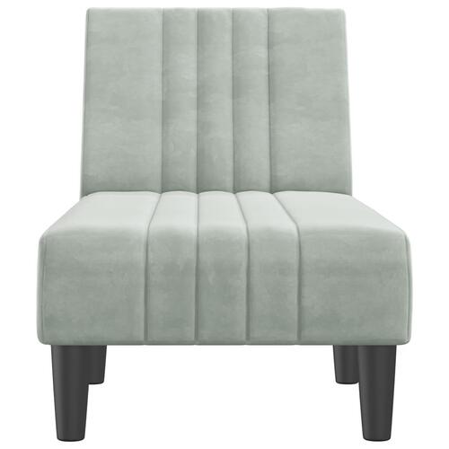Chaiselong velour lysegrå