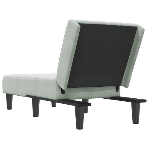 Chaiselong velour lysegrå
