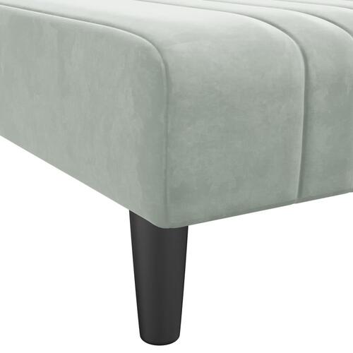 Chaiselong velour lysegrå