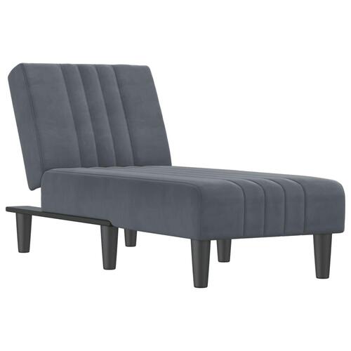 Chaiselong velour mørkegrå