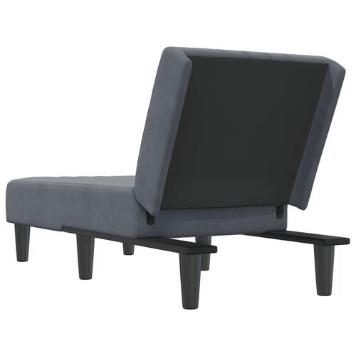Chaiselong velour mørkegrå