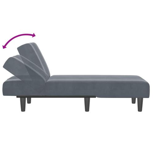 Chaiselong velour mørkegrå