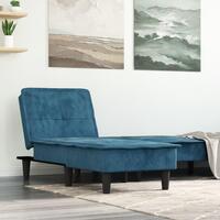 Chaiselong velour blå