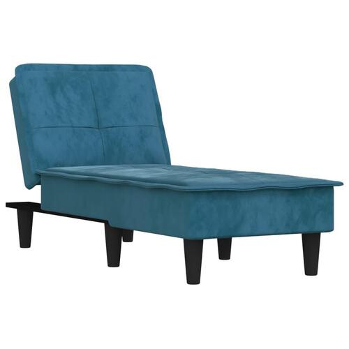 Chaiselong velour blå