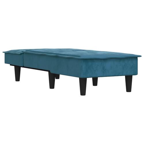 Chaiselong velour blå