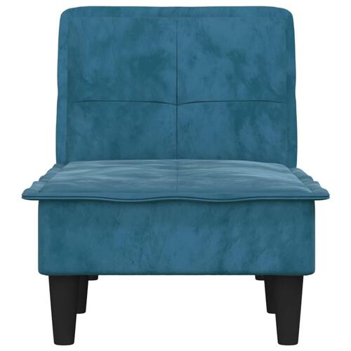 Chaiselong velour blå