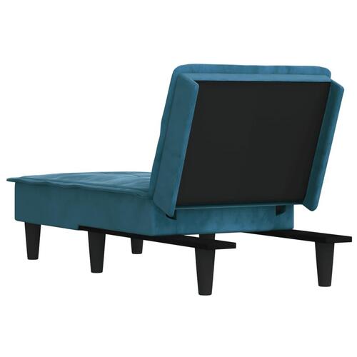Chaiselong velour blå