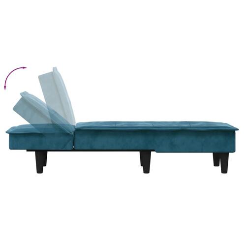 Chaiselong velour blå