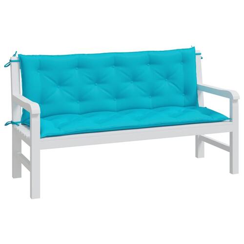 Hynder til havebænk 2 stk. 2 stk. 150x50x7 cm stof turkis