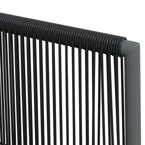 Spisebordssæt til haven 5 dele m. hynder polyrattan + stål sort