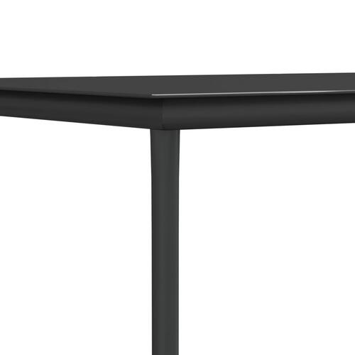 Spisebordssæt til haven 9 dele m. hynder polyrattan + stål sort
