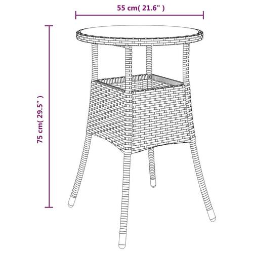Bistrosæt til haven 3 dele med hynder polyrattan grå