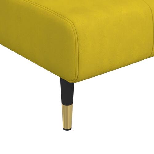 Sovesofa med chaiselong 275x140x70 cm velour gul
