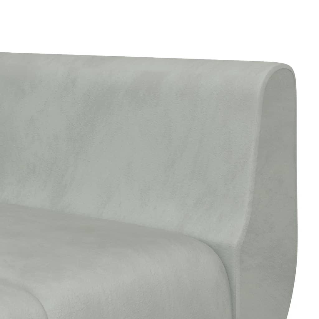 Sovesofa med chaiselong 275x140x70 cm velour lysegrå