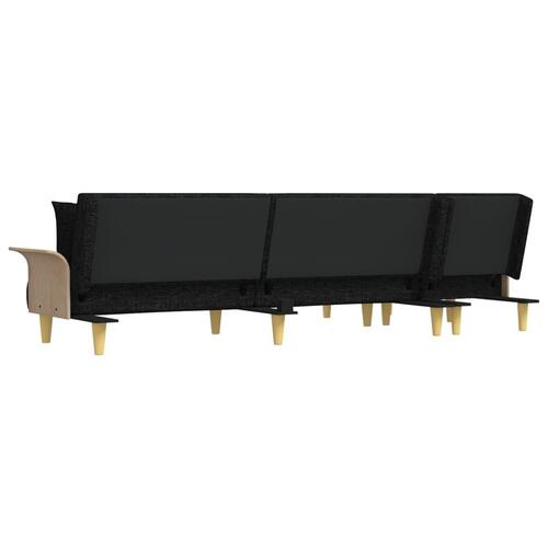 Sovesofa med chaiselong 279x140x70 cm stof sort