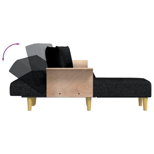 Sovesofa med chaiselong 279x140x70 cm stof sort