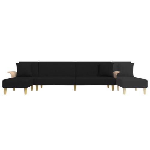 Sovesofa med chaiselong 279x140x70 cm stof sort