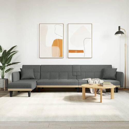 Sovesofa med chaiselong 275x140x70 cm stof mørkegrå