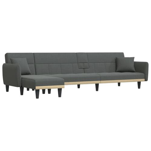 Sovesofa med chaiselong 275x140x70 cm stof mørkegrå