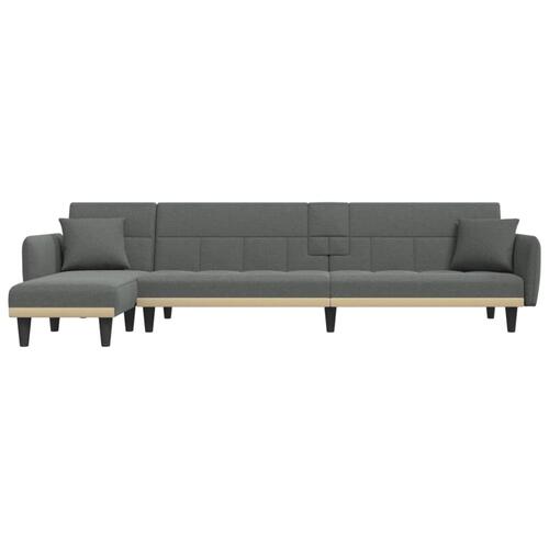 Sovesofa med chaiselong 275x140x70 cm stof mørkegrå