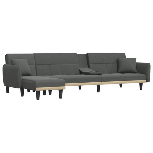 Sovesofa med chaiselong 275x140x70 cm stof mørkegrå