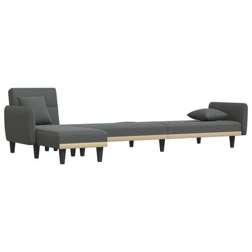 Sovesofa med chaiselong 275x140x70 cm stof mørkegrå