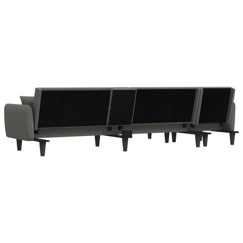 Sovesofa med chaiselong 275x140x70 cm stof mørkegrå