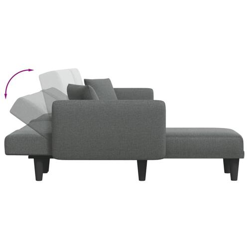Sovesofa med chaiselong 275x140x70 cm stof mørkegrå