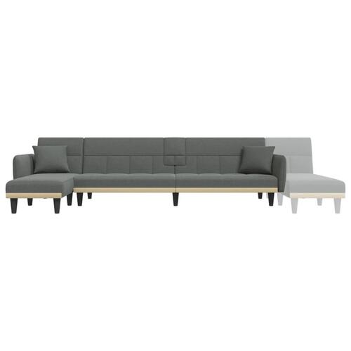 Sovesofa med chaiselong 275x140x70 cm stof mørkegrå