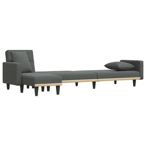 Sovesofa med chaiselong 275x140x70 cm stof mørkegrå