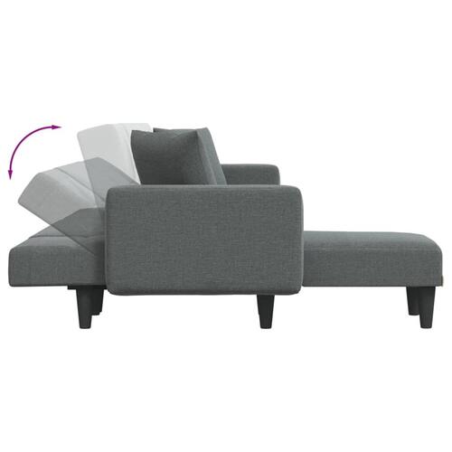 Sovesofa med chaiselong 275x140x70 cm stof mørkegrå