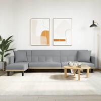 Sovesofa med chaiselong 275x140x70 cm stof lysegrå