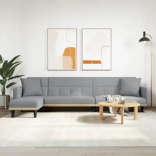 Sovesofa med chaiselong 275x140x70 cm stof lysegrå