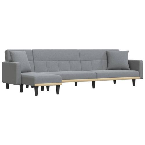 Sovesofa med chaiselong 275x140x70 cm stof lysegrå