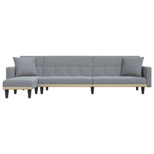 Sovesofa med chaiselong 275x140x70 cm stof lysegrå