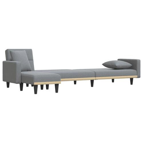 Sovesofa med chaiselong 275x140x70 cm stof lysegrå