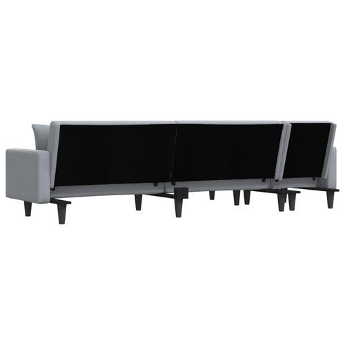 Sovesofa med chaiselong 275x140x70 cm stof lysegrå