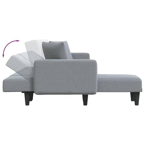 Sovesofa med chaiselong 275x140x70 cm stof lysegrå