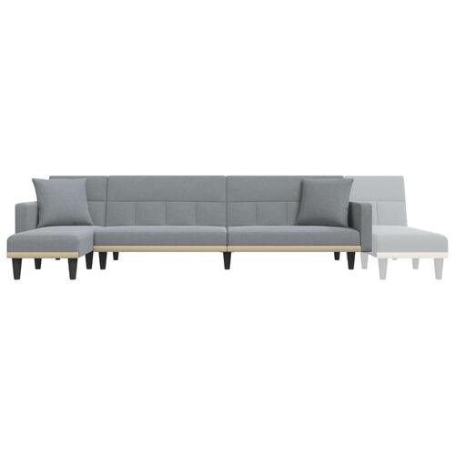 Sovesofa med chaiselong 275x140x70 cm stof lysegrå