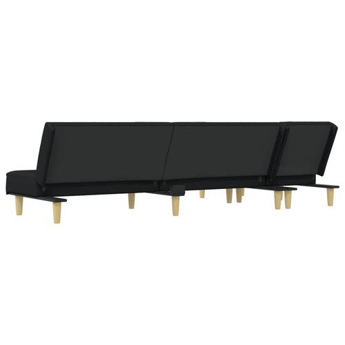 Sovesofa med chaiselong 255x140x70 cm stof sort