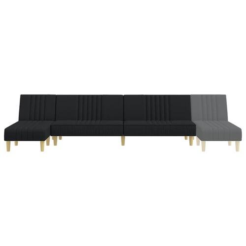 Sovesofa med chaiselong 255x140x70 cm stof sort