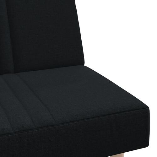 Sovesofa med chaiselong 255x140x70 cm stof sort