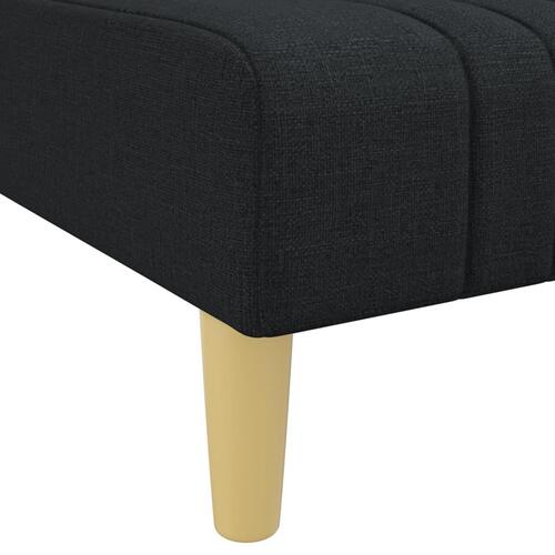 Sovesofa med chaiselong 255x140x70 cm stof sort
