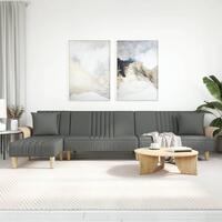 Sovesofa med chaiselong 279x140x70 cm stof mørkegrå