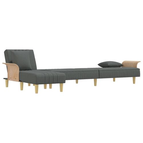 Sovesofa med chaiselong 279x140x70 cm stof mørkegrå