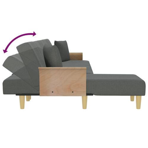 Sovesofa med chaiselong 279x140x70 cm stof mørkegrå