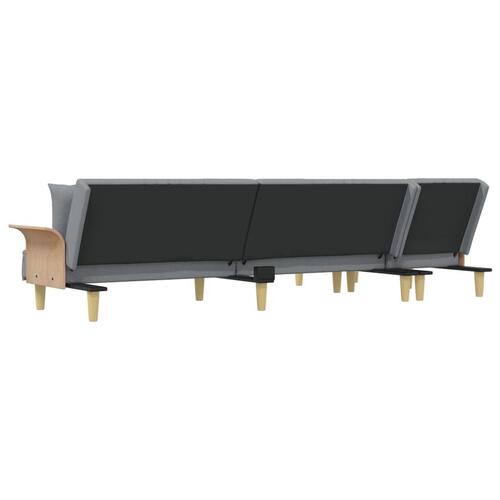 Sovesofa med chaiselong 279x140x70 cm velour lysegrå