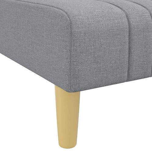 Sovesofa med chaiselong 279x140x70 cm velour lysegrå