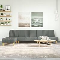 Sovesofa med chaiselong 255x140x70 cm stof mørkegrå
