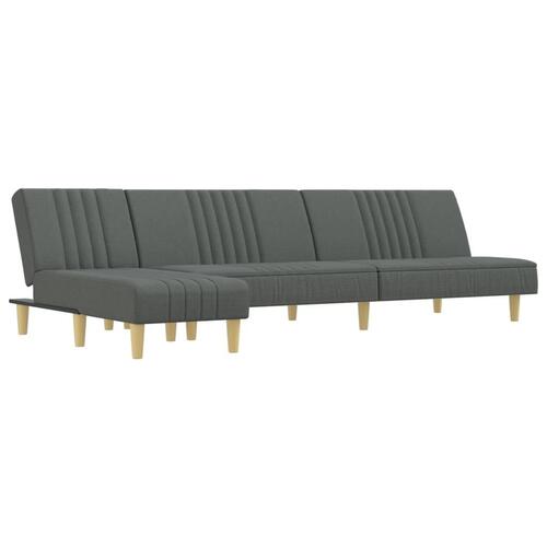 Sovesofa med chaiselong 255x140x70 cm stof mørkegrå